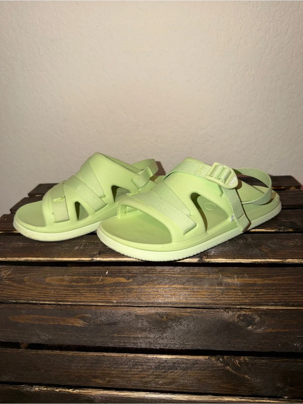 Chaco Kids Neon Lime Strappy Sandals